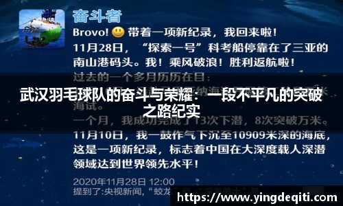武汉羽毛球队的奋斗与荣耀：一段不平凡的突破之路纪实