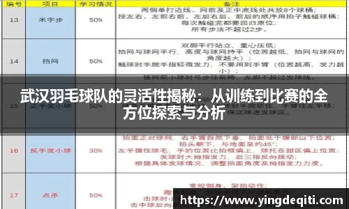 武汉羽毛球队的灵活性揭秘：从训练到比赛的全方位探索与分析